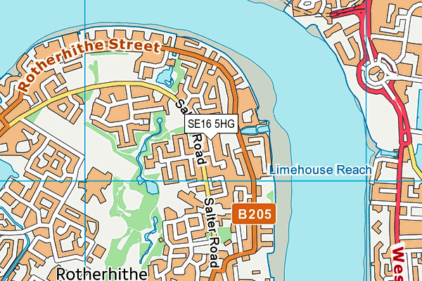 SE16 5HG map - OS VectorMap District (Ordnance Survey)