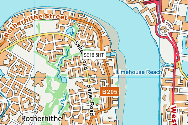SE16 5HT map - OS VectorMap District (Ordnance Survey)