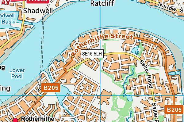 SE16 5LH map - OS VectorMap District (Ordnance Survey)