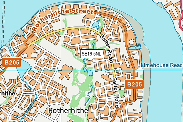 SE16 5NL map - OS VectorMap District (Ordnance Survey)