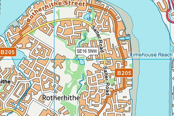 SE16 5NW map - OS VectorMap District (Ordnance Survey)