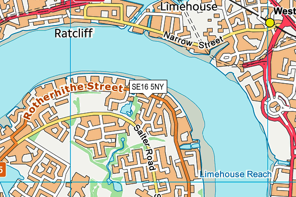 SE16 5NY map - OS VectorMap District (Ordnance Survey)