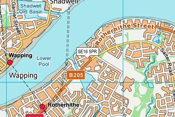 SE16 5PR map - OS VectorMap District (Ordnance Survey)