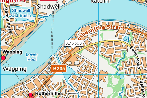 SE16 5QS map - OS VectorMap District (Ordnance Survey)