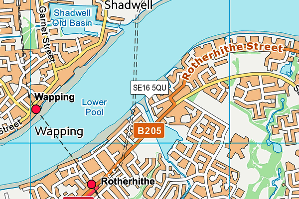 SE16 5QU map - OS VectorMap District (Ordnance Survey)