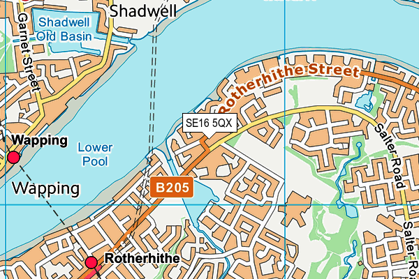 SE16 5QX map - OS VectorMap District (Ordnance Survey)