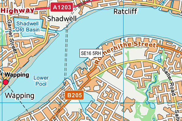 SE16 5RH map - OS VectorMap District (Ordnance Survey)