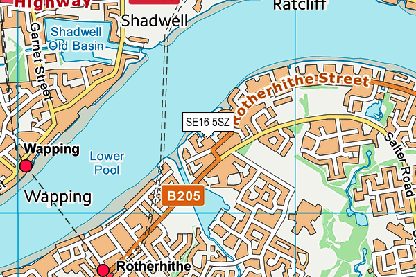 SE16 5SZ map - OS VectorMap District (Ordnance Survey)