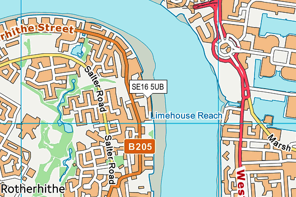 SE16 5UB map - OS VectorMap District (Ordnance Survey)