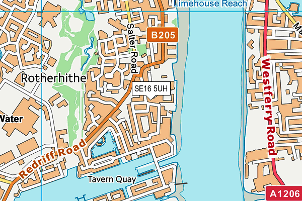 SE16 5UH map - OS VectorMap District (Ordnance Survey)