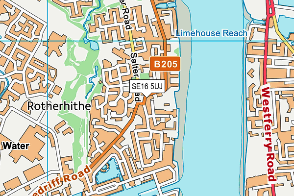 SE16 5UJ map - OS VectorMap District (Ordnance Survey)