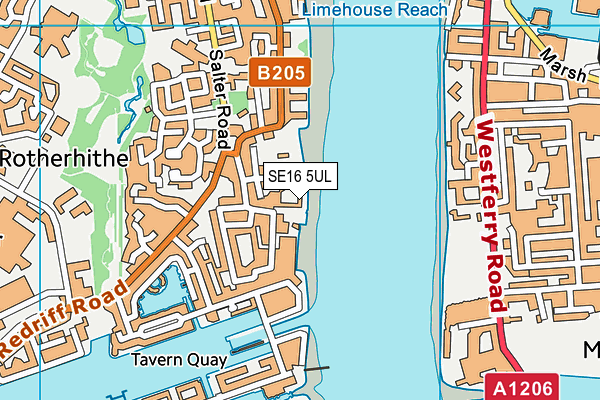 SE16 5UL map - OS VectorMap District (Ordnance Survey)