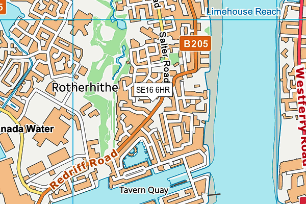 SE16 6HR map - OS VectorMap District (Ordnance Survey)