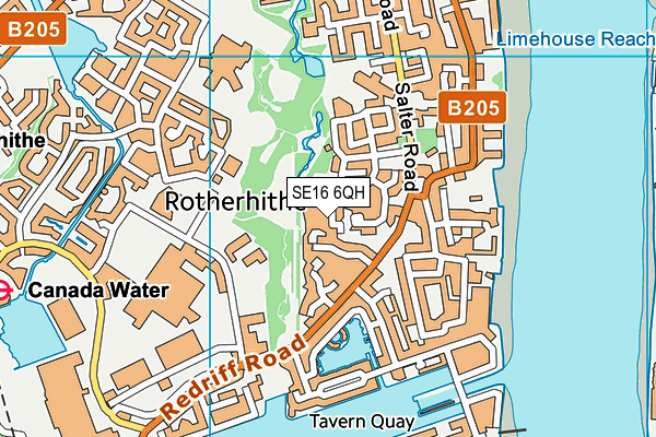 SE16 6QH map - OS VectorMap District (Ordnance Survey)