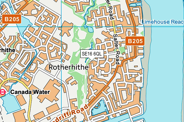 SE16 6QL map - OS VectorMap District (Ordnance Survey)