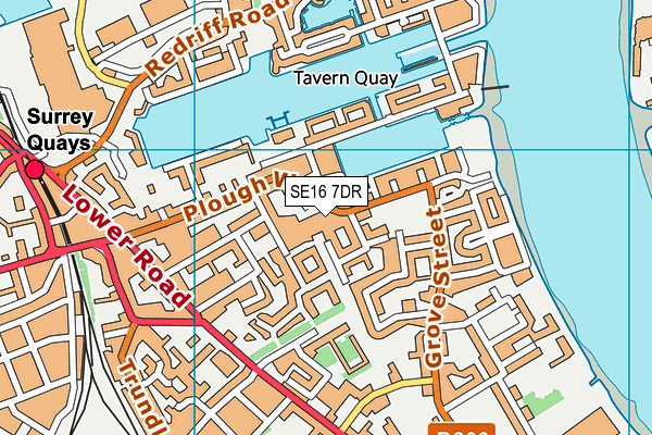 SE16 7DR map - OS VectorMap District (Ordnance Survey)