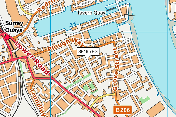 SE16 7EG map - OS VectorMap District (Ordnance Survey)
