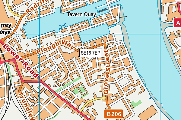 SE16 7EP map - OS VectorMap District (Ordnance Survey)