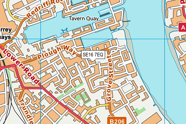 SE16 7EQ map - OS VectorMap District (Ordnance Survey)