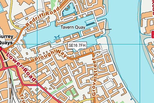 SE16 7FH map - OS VectorMap District (Ordnance Survey)