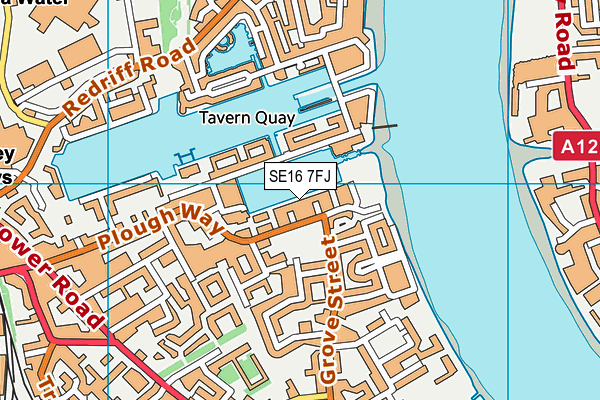 SE16 7FJ map - OS VectorMap District (Ordnance Survey)