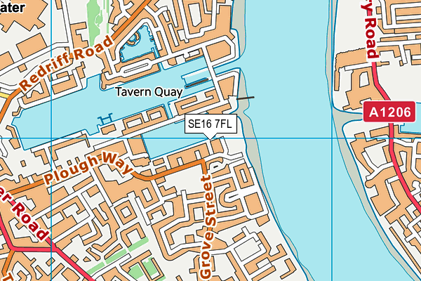 SE16 7FL map - OS VectorMap District (Ordnance Survey)