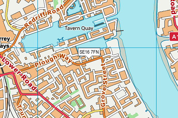 SE16 7FN map - OS VectorMap District (Ordnance Survey)