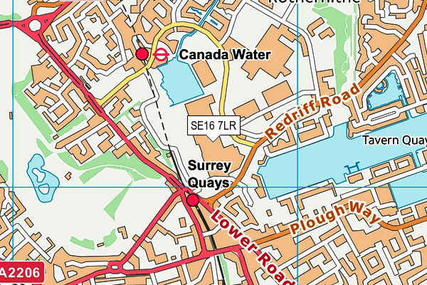 SE16 7LR map - OS VectorMap District (Ordnance Survey)