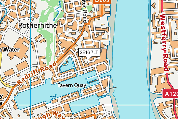 SE16 7LT map - OS VectorMap District (Ordnance Survey)