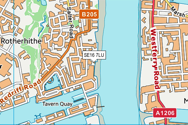 SE16 7LU map - OS VectorMap District (Ordnance Survey)