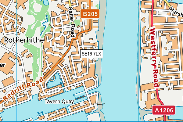 SE16 7LX map - OS VectorMap District (Ordnance Survey)