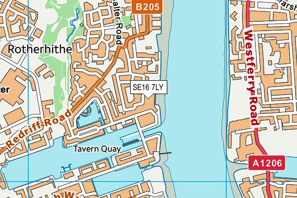 SE16 7LY map - OS VectorMap District (Ordnance Survey)