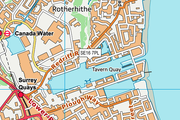 SE16 7PL map - OS VectorMap District (Ordnance Survey)