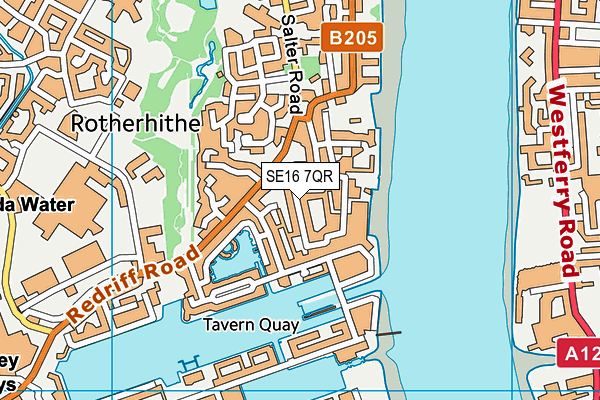 SE16 7QR map - OS VectorMap District (Ordnance Survey)