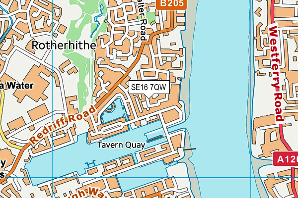 SE16 7QW map - OS VectorMap District (Ordnance Survey)