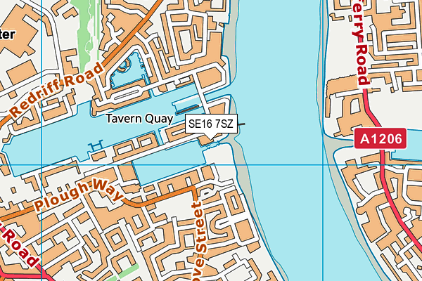 SE16 7SZ map - OS VectorMap District (Ordnance Survey)