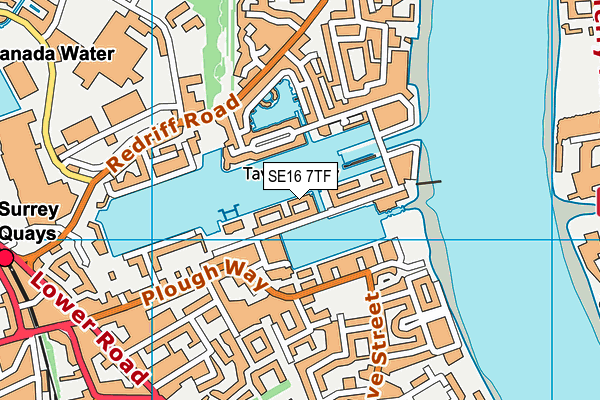 SE16 7TF map - OS VectorMap District (Ordnance Survey)