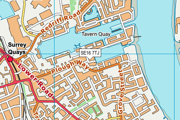 SE16 7TJ map - OS VectorMap District (Ordnance Survey)