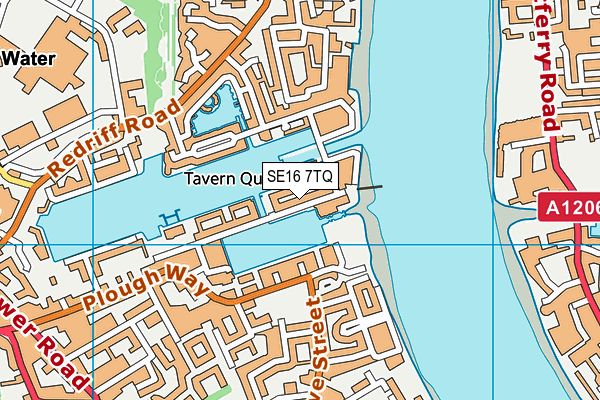 SE16 7TQ map - OS VectorMap District (Ordnance Survey)