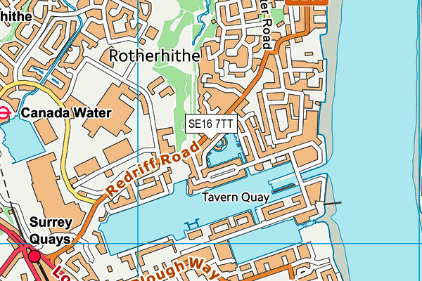 SE16 7TT map - OS VectorMap District (Ordnance Survey)
