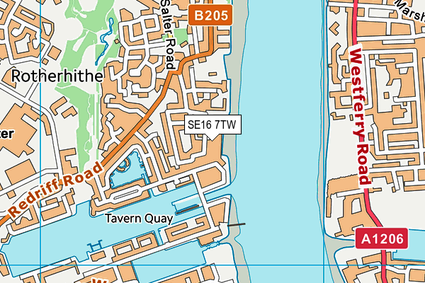 SE16 7TW map - OS VectorMap District (Ordnance Survey)