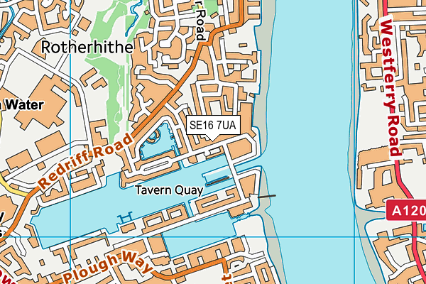 SE16 7UA map - OS VectorMap District (Ordnance Survey)