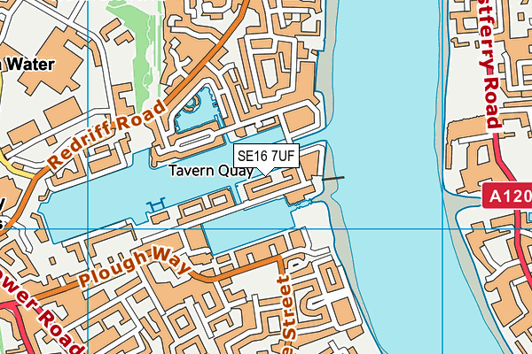 SE16 7UF map - OS VectorMap District (Ordnance Survey)