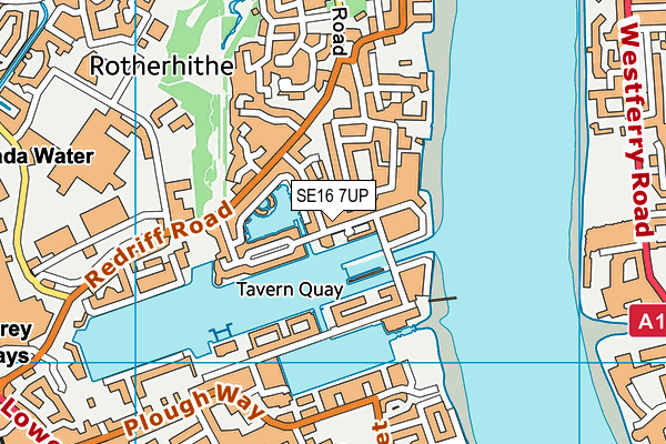 SE16 7UP map - OS VectorMap District (Ordnance Survey)