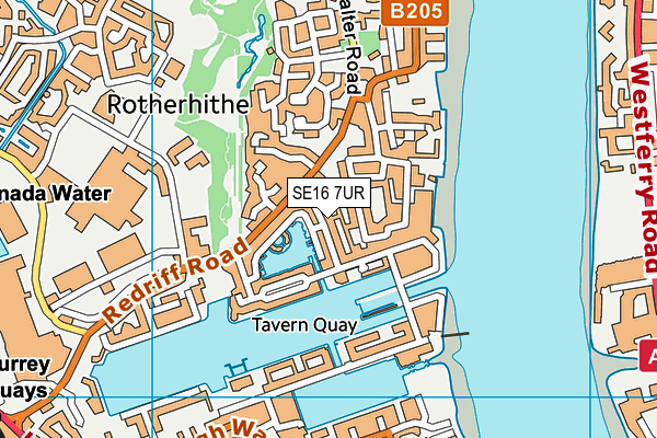 SE16 7UR map - OS VectorMap District (Ordnance Survey)