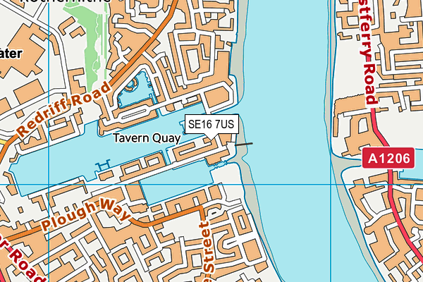 SE16 7US map - OS VectorMap District (Ordnance Survey)