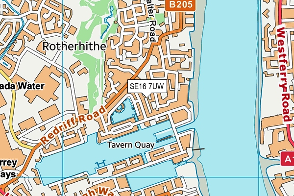 SE16 7UW map - OS VectorMap District (Ordnance Survey)