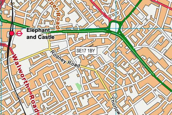 SE17 1BY map - OS VectorMap District (Ordnance Survey)