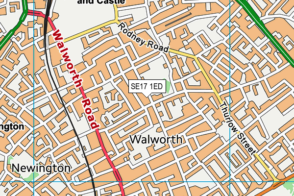 SE17 1ED map - OS VectorMap District (Ordnance Survey)