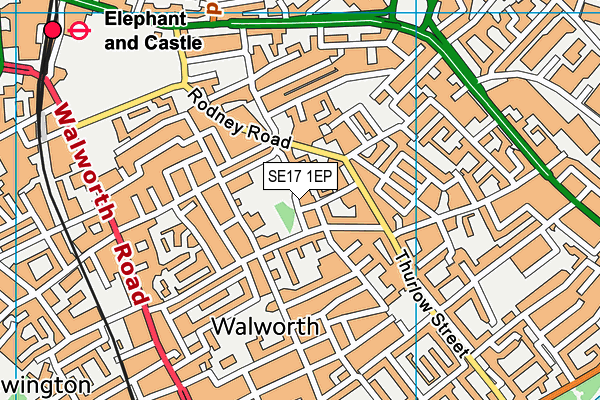 SE17 1EP map - OS VectorMap District (Ordnance Survey)